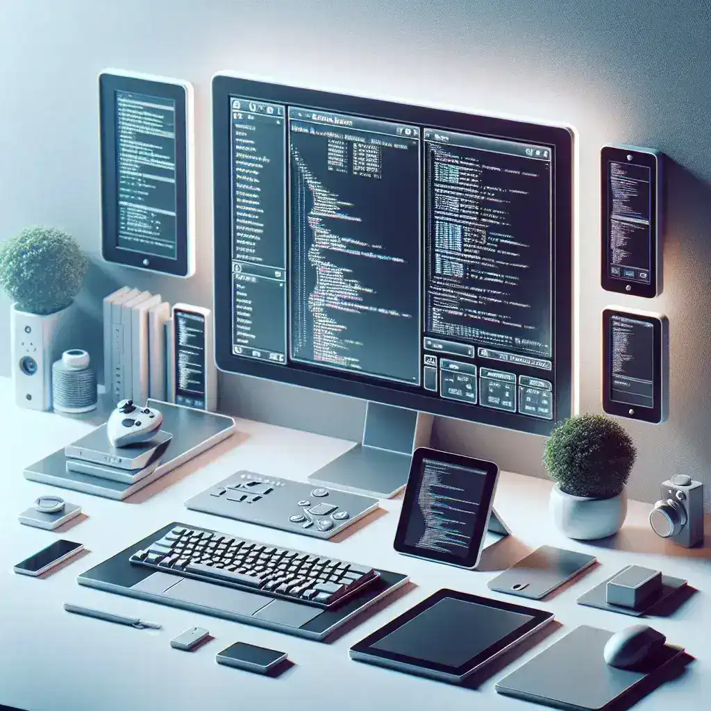 "Bootable E-Ink monitor display showing programming code, illustrating the rising interest among programmers in portable and energy-efficient screens."